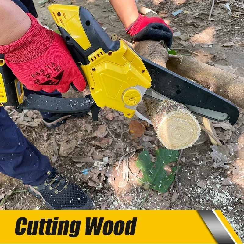 ใหม่แบบพกพา One-Hand Operated ไม้เลื่อยชาร์จกลางแจ้ง Mini Cordless Electric Chainsaw