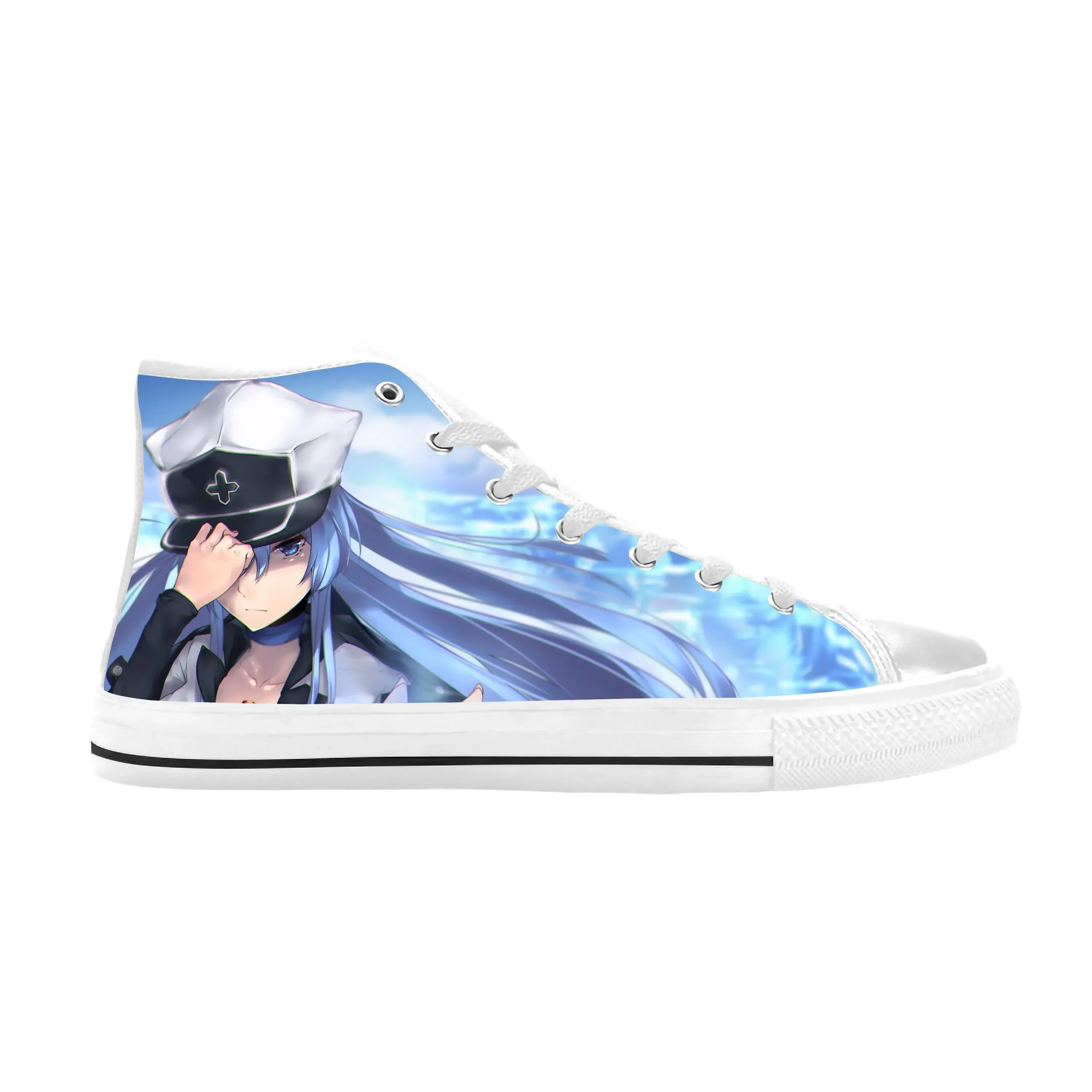 Anime giapponesi Manga Comic Akame Ga KILL Esdeath scarpe di stoffa Casual High Top confortevole traspirante stampa 3D uomo donn