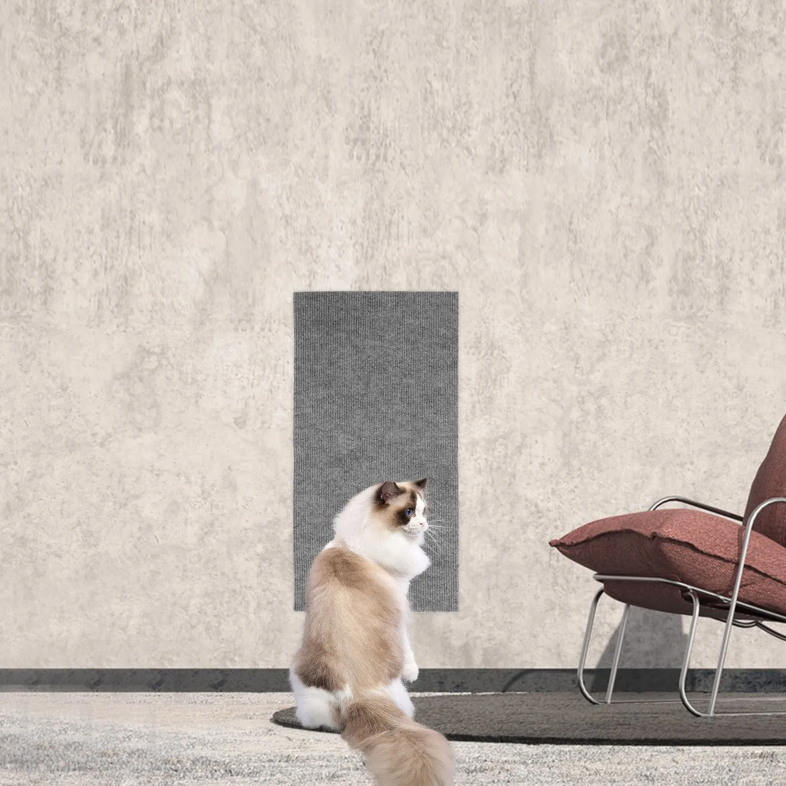 

5Pcs Cat Scratch Carpet Self-Adhesive Sisal Mat Multi-Functional Trimmable Scratch Pad Furniture Wall Protector
