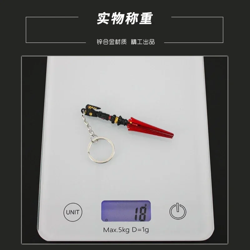 9cm/3,54 pulgadas nuevo siglo punzón periférico lanza llavero de Metal espada de Anime arma modelo pequeño y exquisito regalo de joyería personalizado