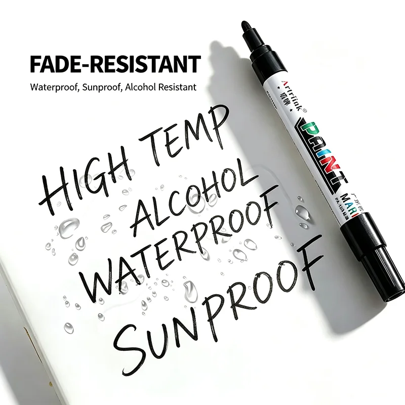Alcohol-Resistant Paint Marker – High Temperature Resistant AlcoholWaterproof Pen for Lab, Industrial Use, Glass, Metal, Plastic