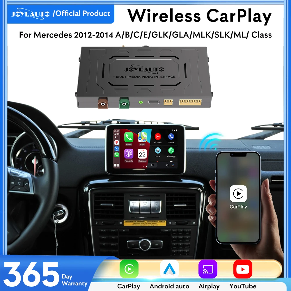 

JoyeAuto Wireless Apple CarPlay Android Auto Interface for Mercedes Benz 2012-2014 A B C E GLA ML SLK Class Mirror-Link Retrofit