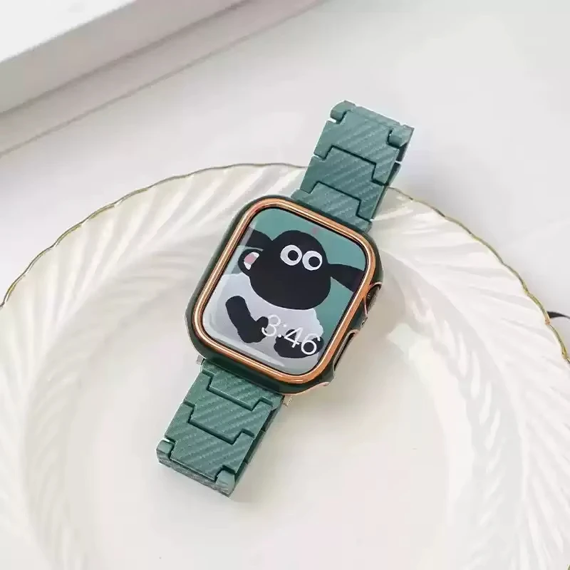 Carbon Fiber Strap For Apple Watch bands Ultra 2 7 8 9 49mm 45mm 41mm 42mm Belt Bracelet iWatch Series 6 SE 5 4 3 2 44/40mm band