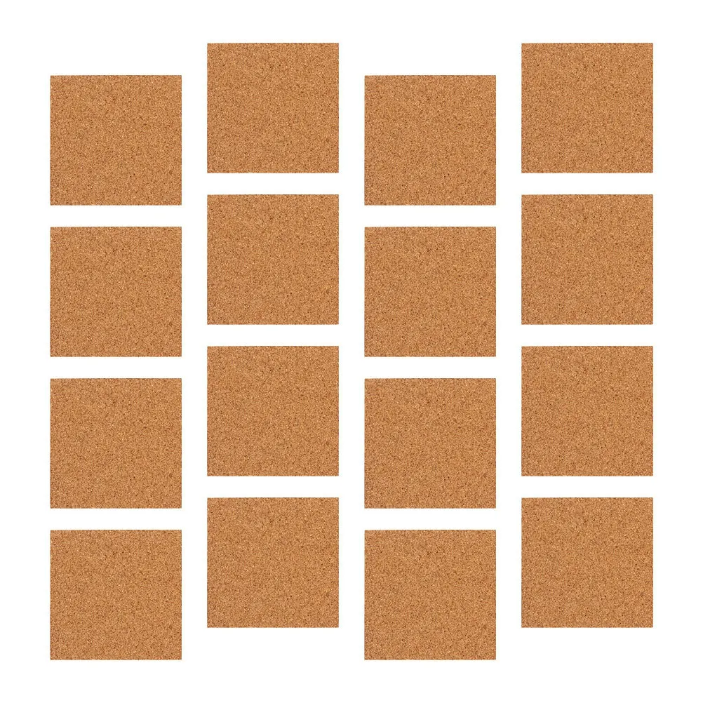 

36Pcs Natural Wood Cork Gasket 10x10cm Self-Adhesive Mats Anti-Slip Surface Heat Insulation DIY Crafts Supplies Home Decor