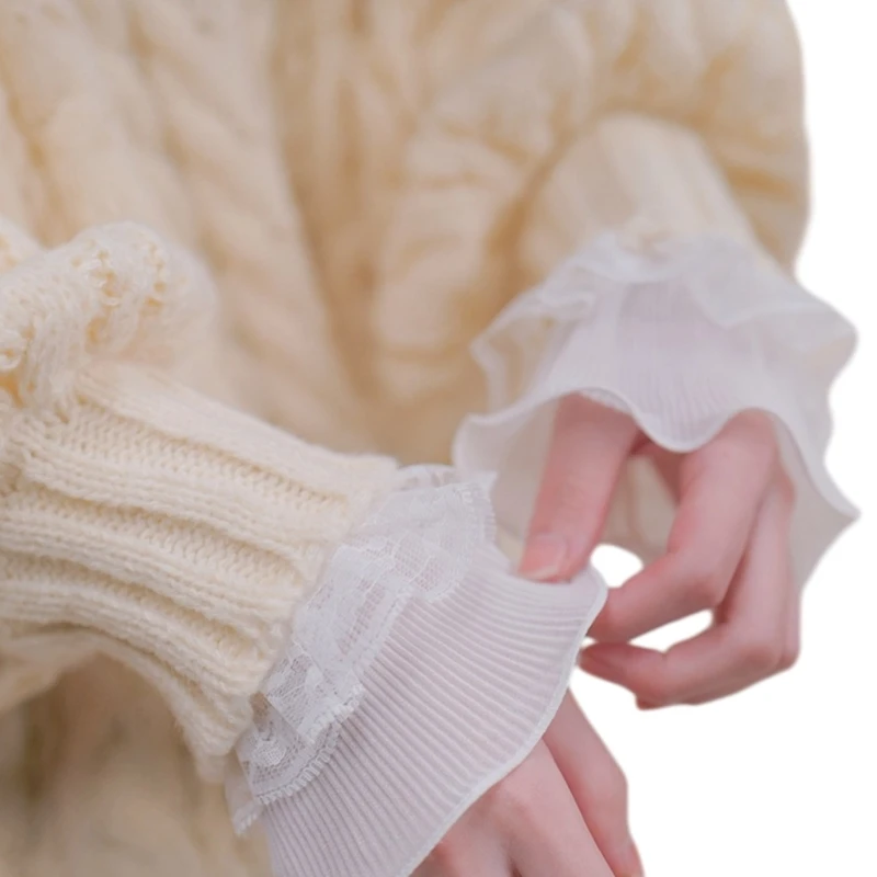 Wrist Cuffs for For Shirt Sweater False Sleeve Ornament Flared Ruffled Cuffs