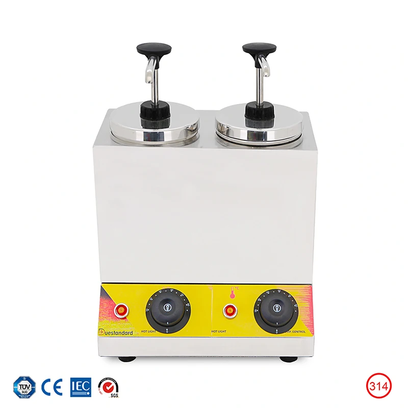 Double-head stainless steel sauce heat preservation furnace juice jam chocolate chocolate sauce heat preservation machine double
