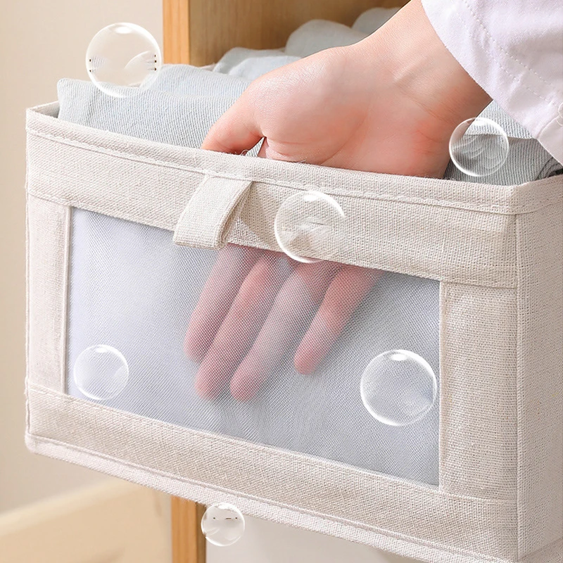 Visible Window Clothes Storage Box Foldable Closet Organizer for Underwear Toys organizer Home Organizers of Cabinets and Drawer