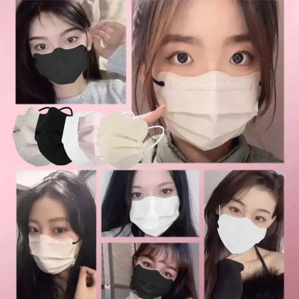 50 ชิ้น Health Care การออกแบบรูปหน้ากากใบหน้าแบบใช้แล้วทิ้ง Morandi สี V - face หน้ากากป้องกันฝุ่น 3 ชั้นฝาครอบป้องกันใบหน้า