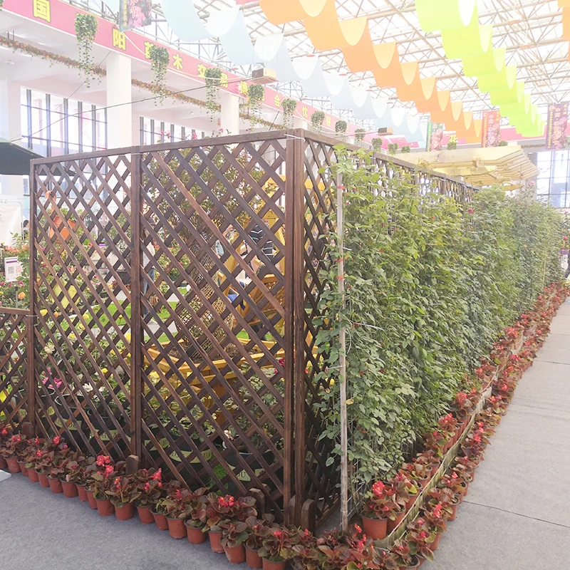 Courtyard anti-corrosion wood fence fence garden thickened grid fence climbing rattan trellis indoor partition balcony flower