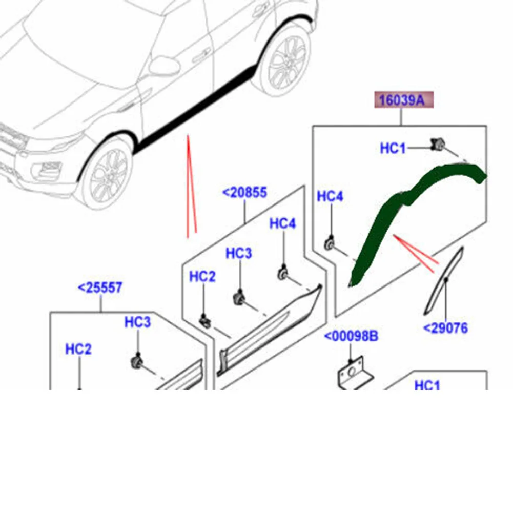 Auto zadní blatník světlice zadní oblouk dveře molding stříhat pro přistát tulák dosah tulák evoque 2012 2013 2014 2015 2016 2017 2018 2019