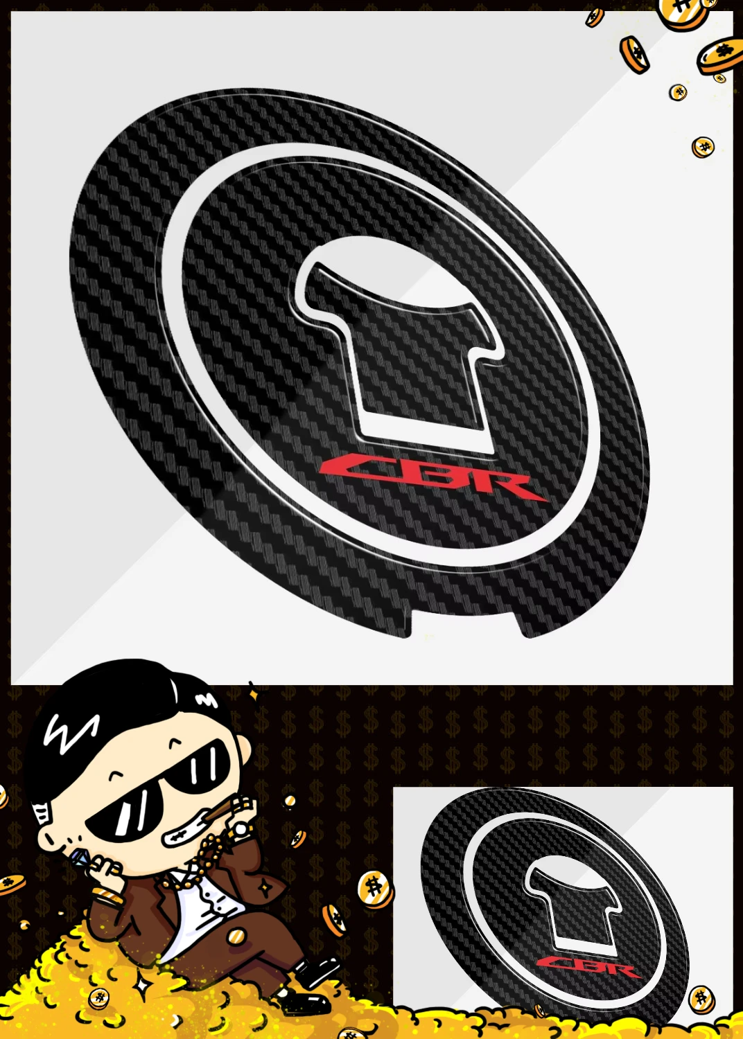 

Carbon Fiber Motorcycle Fuel Tank Pad Cap Decals Gas Cap Sticker For HONDA CBR600 CB900 CBR919 CBR929 CBR954CBR1000 RR CBR1100XX
