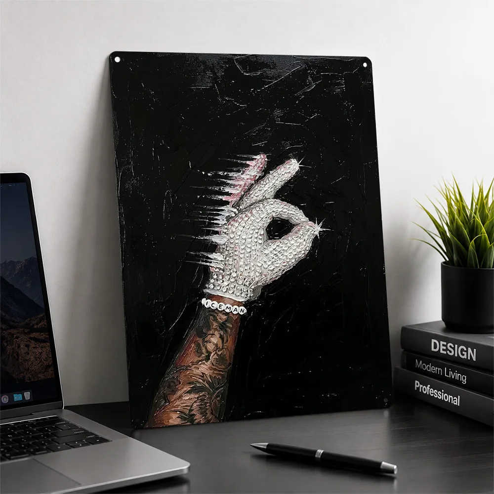 Iceman Diamond Hand Gesture Painting Metal Poster Perfect Gift for Fans Lovers Personalized Wall Art Metal Sign for Wand Deko