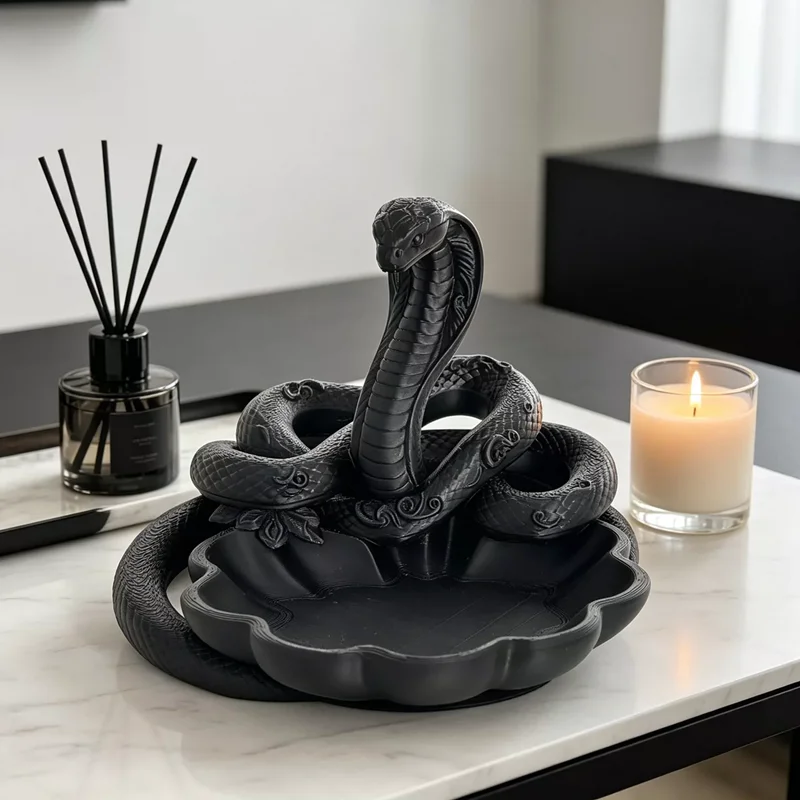 3D Printing Art Plastic Eye Snake Model Sculpture Tray Ashtray Key Jewelry Storage Box Living Room Desktop Storage Tray