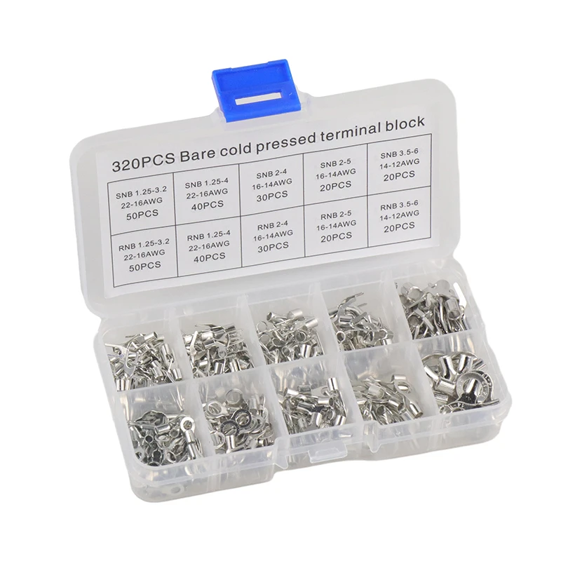 OTUT 320 piece crimping terminal set suitable for 0.5-4mm ² fork shaped circular terminal insulated copper wire head