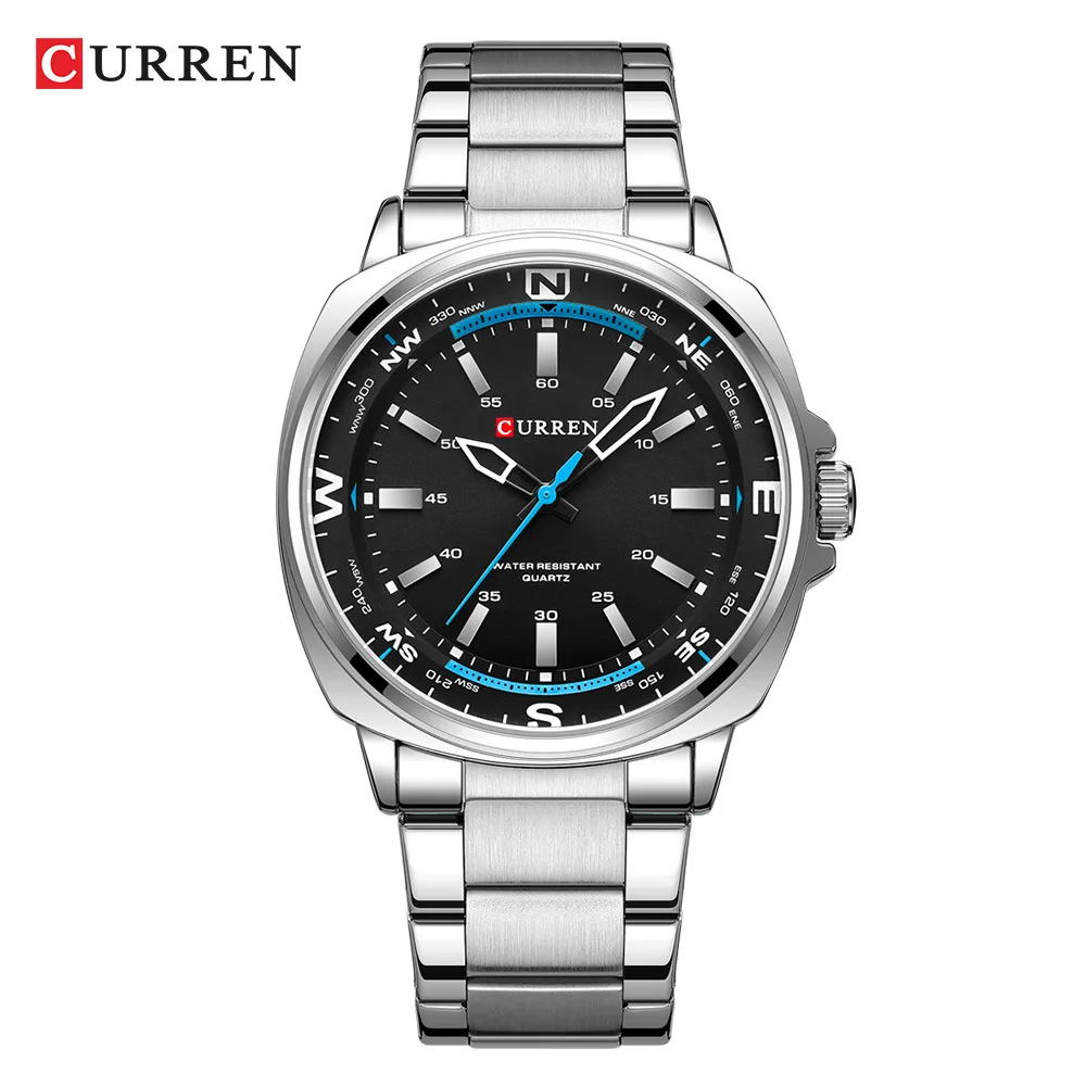 CURREN 8455 Herren-Quarzuhr, großes Zifferblatt, wasserdichtes Edelstahlarmband, lässige Business-elegante Uhren für Herren, reloj hombre 3