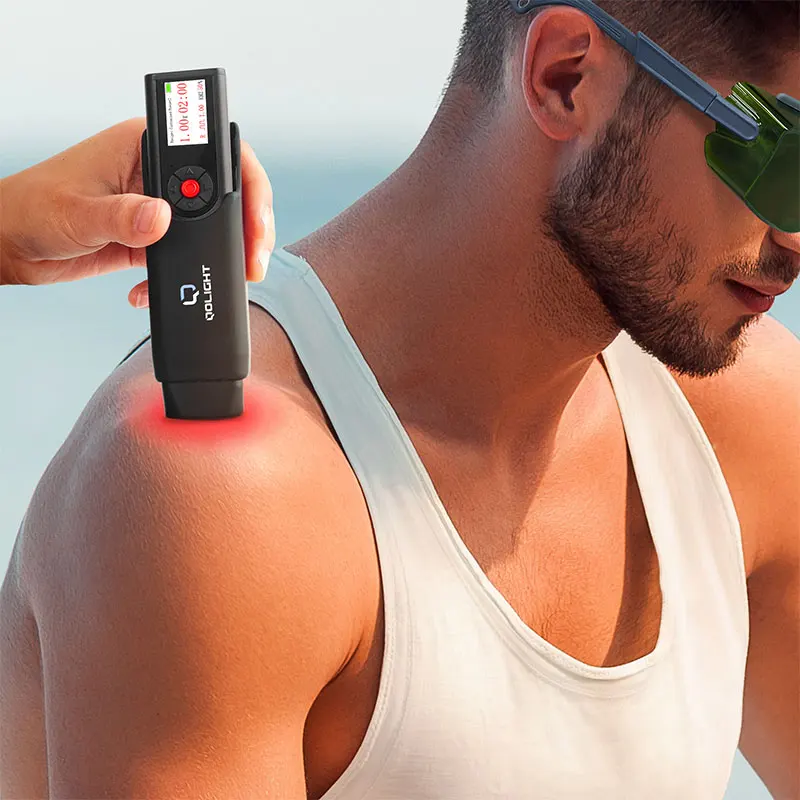 QOLIGHT Micura 650nm Portable Cold Laser Therapy Device Rechargeable 5000mAh Battery 1300mW Peak Power for Arthritis Relief