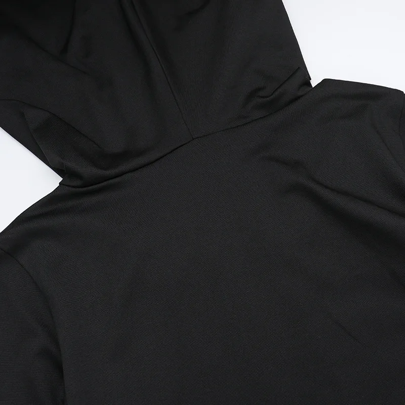 ONE TO WAN Goth Dark Elegant Damen Kapuzenkleid Mall Gothic Kreuz Ausgeschnittene Spitze Gespleißtes Party Acubi Sexy Bodycon Kleider Slim – Detail 16