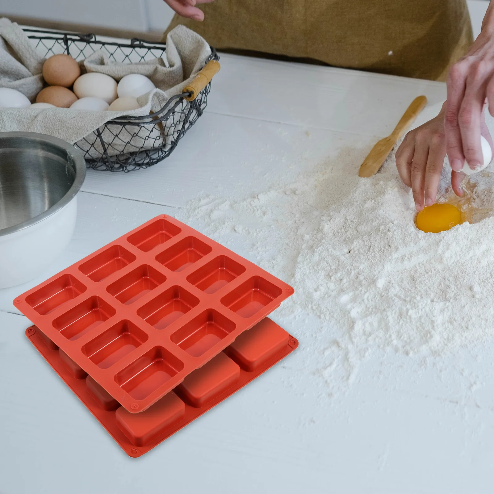 

2Pcs Silicone Mini Loaf Pan Baking Tool Non-Stick Mold for Cakes Bread Biscuit Making Party Supplies Silicone Mini Loaf Pan