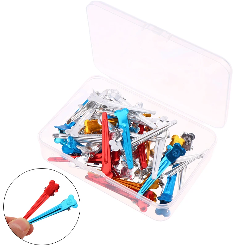 New 45pcs Barber Hairdressing Clips Heat Resistant Aluminum Dily Color Hairpins Salon Haircut Household Styling Hair Clips Tool