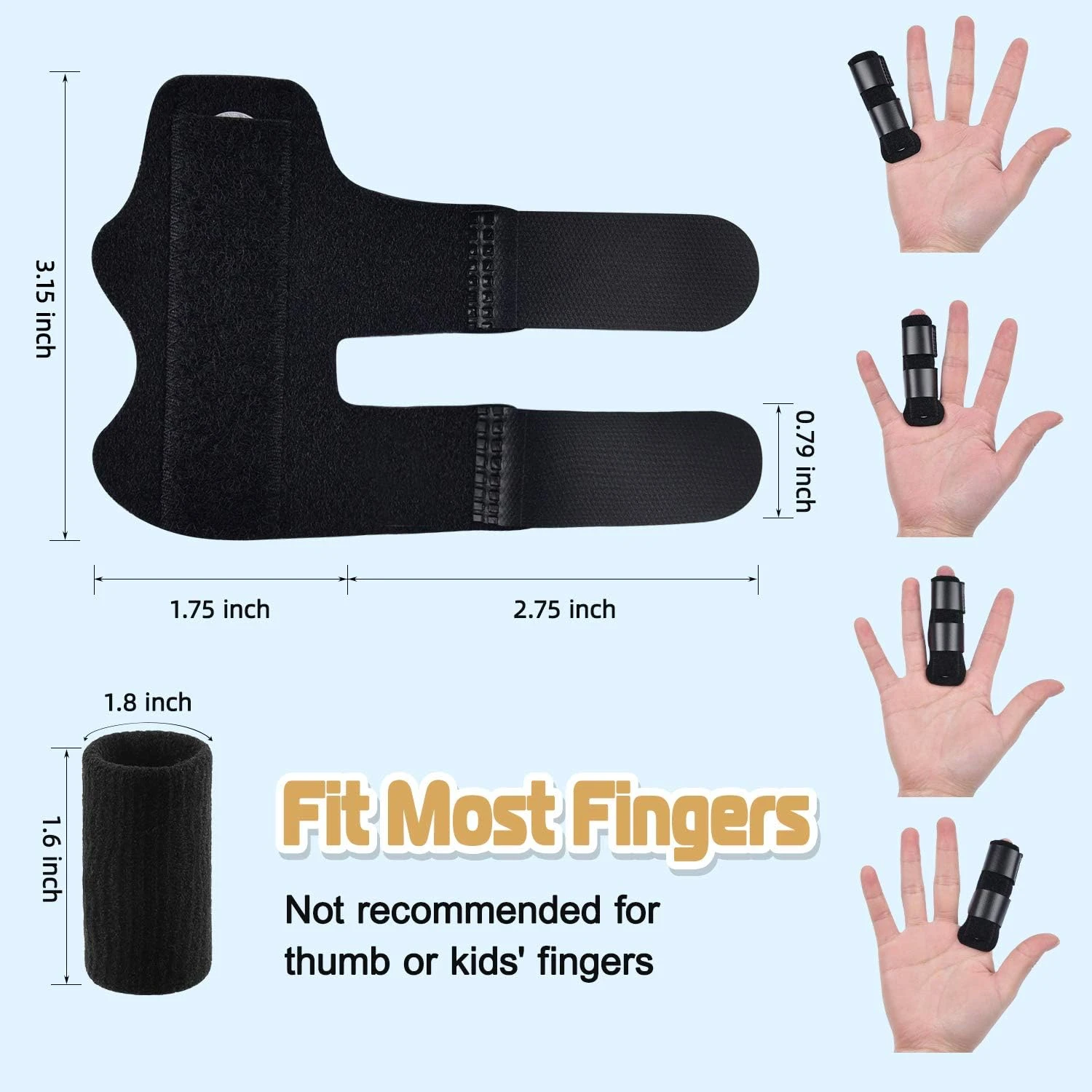 Superior, Comfortable, and Durable 2pcs Finger Splint Set for Effective Straightening and Stabilizing of Broken Fingers - Immobi