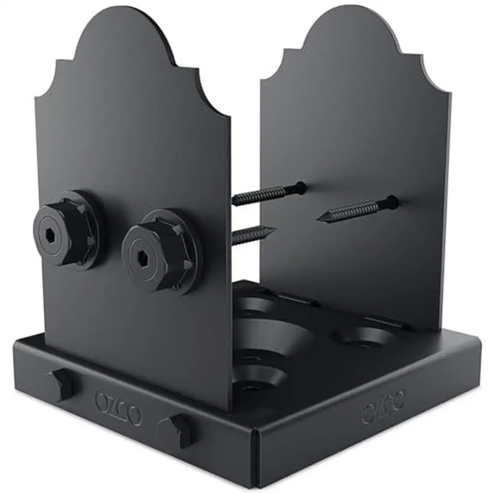 

Galvanized Steel Post Base Plate Kit Black Hardware Pergolas Decks Pavilions Arbors Railings