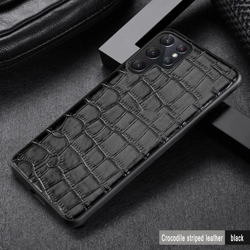 Luxury Crocodile PU Leather Case For Samsung S23 S22 S21 FE Plus Ultra 5G Slim Fit Design Back Cover Galaxy S22 Ultra Bumper