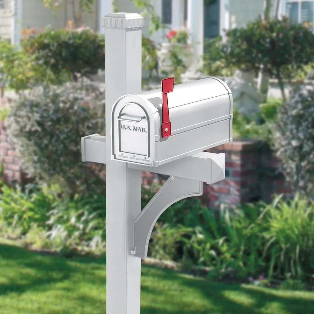 Salsbury déployée, blanc 4870WHT Deluxe Lessbox Post 1 face, monté dans le sol