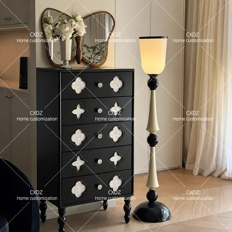 Retro Four Leaf Clover Solid Wood Flannel Bucket Cabinet Storage Bookshelf for Bedroom Living Room Wall Mounted Organizer