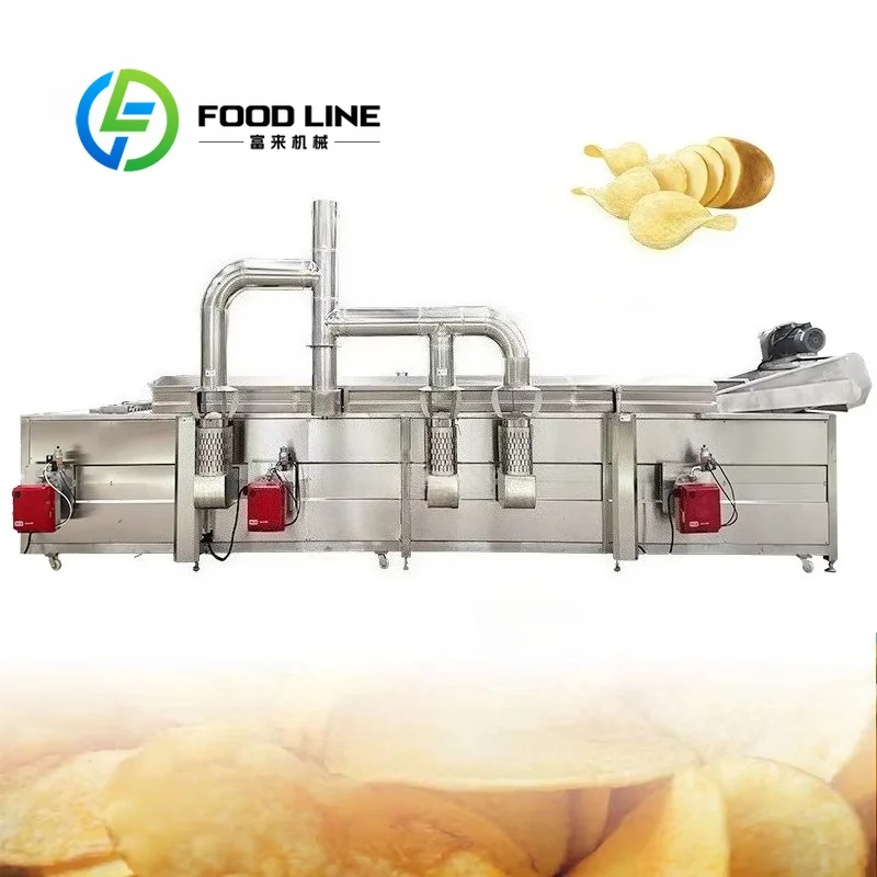 Uniform Heating Continuous Frying Machine Multi-Layer Heating Pipe Eliminates Local Overcooking Of Potato And Nut Raw Materials