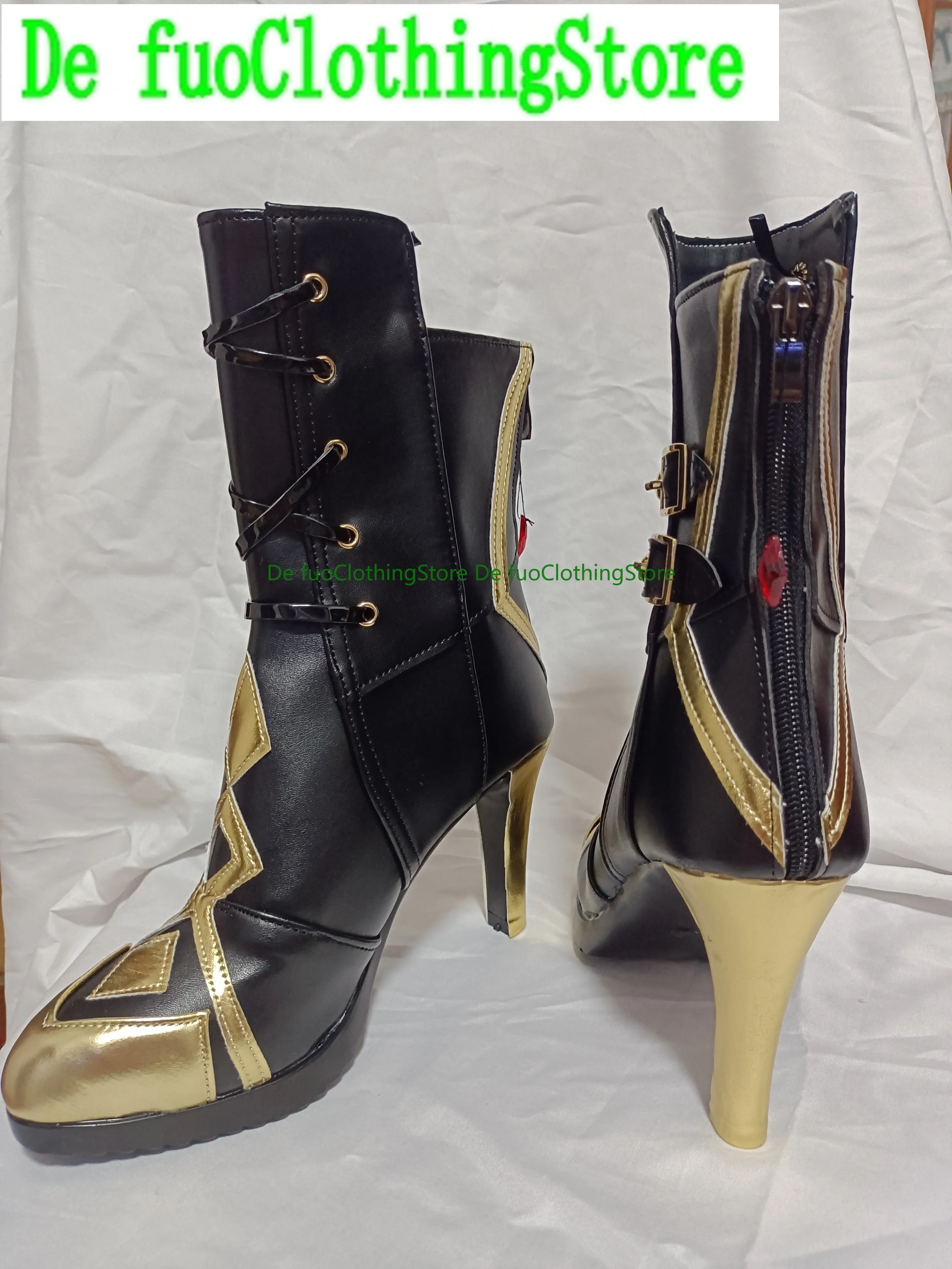 Arlecchino Shoes Cosplay Game Genshin Impact Fatui Harbinger Fontaine Arlecchino Cosplay Shoes Boots Game Anime Halloween Defuo