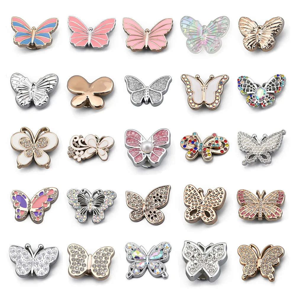 Colorful Butterfly Design ABS Shoe Decoration For Clogs Accessories Summer Beach Shoe Pins For Women Girls Birthday Party Gifts