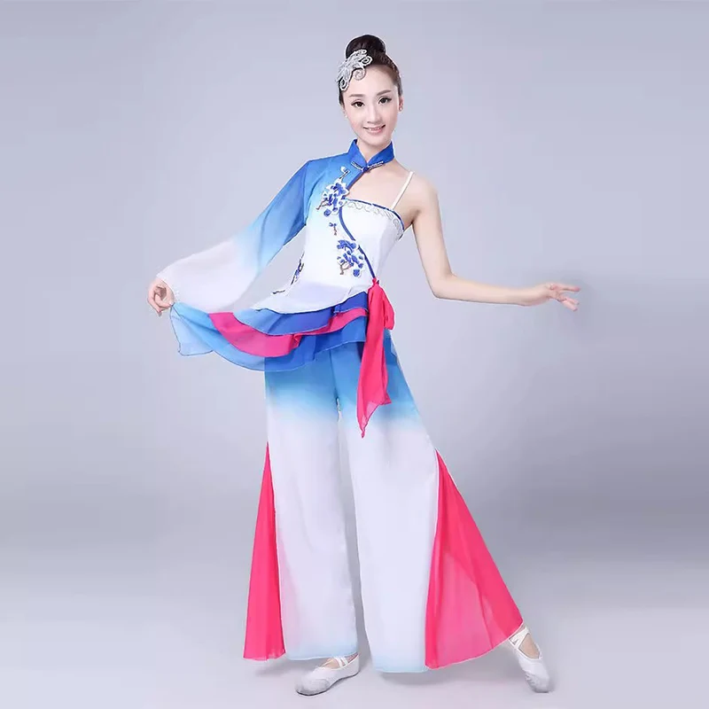 Traditional Chinese Folk Dance Costume for Woman Dance Costumes Ancient Yangko Dancewear Lady Elegance Yangge Fan Dance Clothing