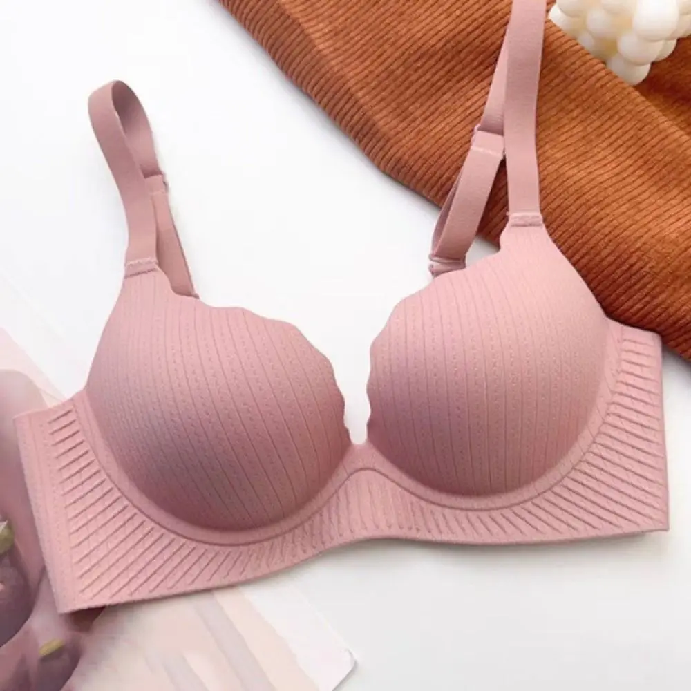 

Elastic Shockproof Wireless Deep V Bra Push Up Lingerie Underwear for Women Thin Sweet Seamless Bra Gifts