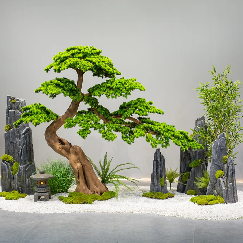 Welcome pine simulated tree large fake tree new Chinese landscaping decorative ornament
