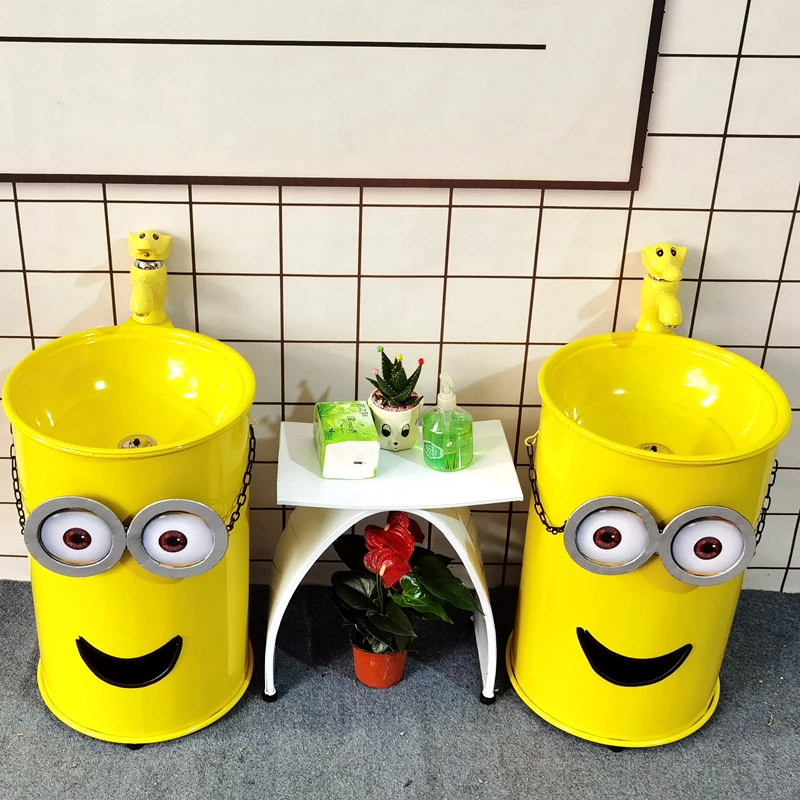 Colorful pedestal basin washbasin washbasin for children cartoon floor to ceiling sink sink for children