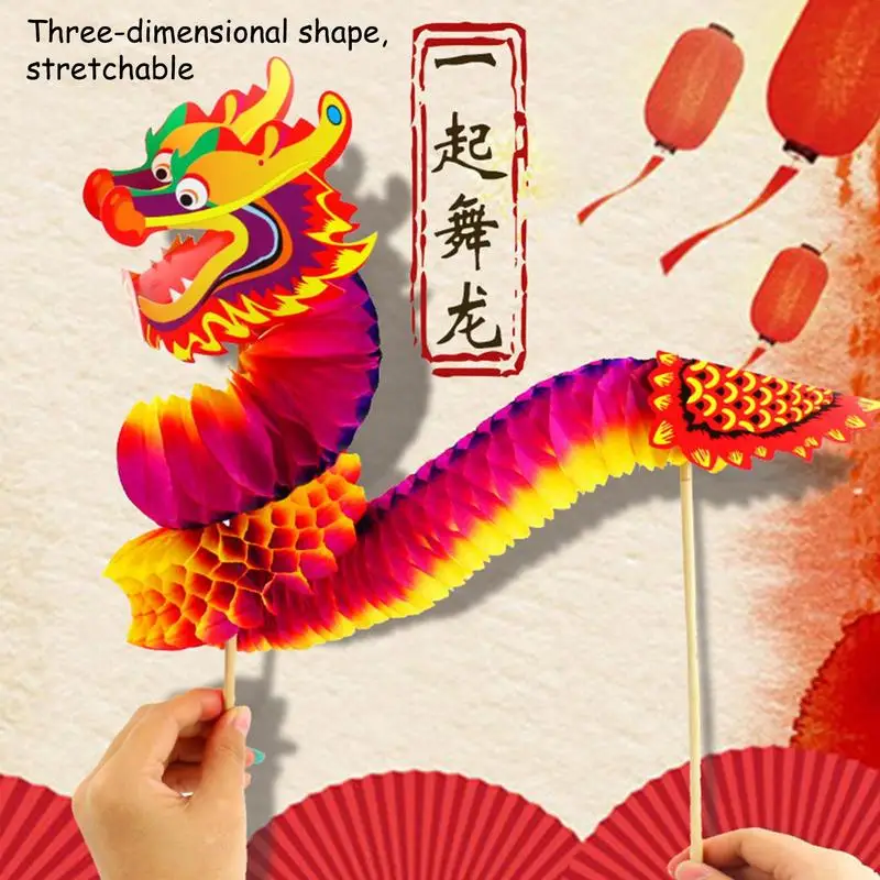 Chinese Dragon Paper Decoration Chinese New Year Dragon Dance Children's Manual Diy Paper Dragon Puzzle Handmade Toys