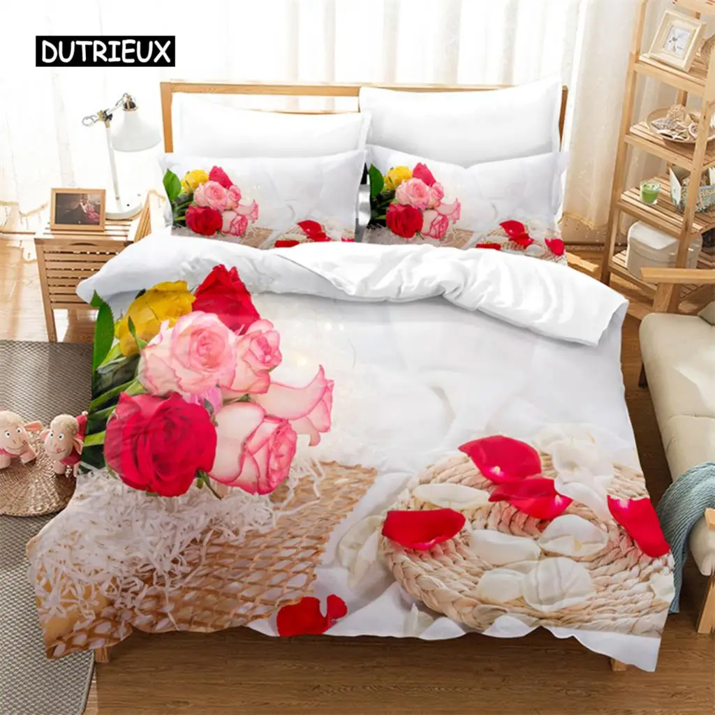 

Bright Roses Bedding Set Duvet Cover Set 3d Bedding Digital Printing Bed Linen Queen Size Bedding Set Fashion Design