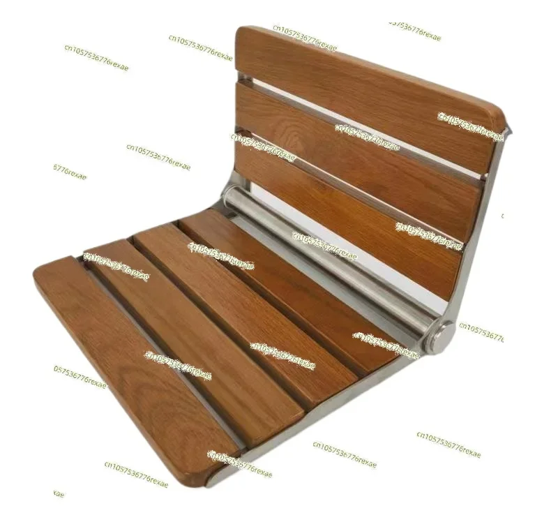 Bathroom solid wood folding stool chair wall mounted shoe changing stool shower stool for elderly pregnant women shower seat