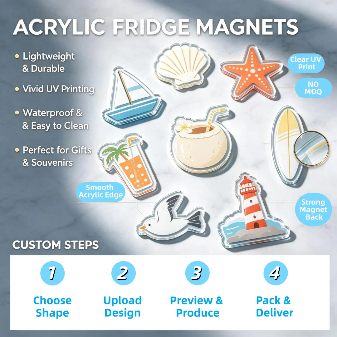 Cheap Custom Refrigerator Custom Acrylic Waterproof Fridge Magnet Custom Die-Cut Acrylic Fridge Magnet DIY Acrylic Magnet Kit