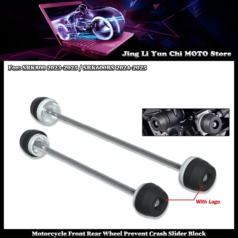 

Motorcycle Front Wheel Rear Wheel Crash Slider Pads Motorcycle Spindle Bobbins For QJMOTOR SRK800 2023-2025 / SRK600RS 2024-2025