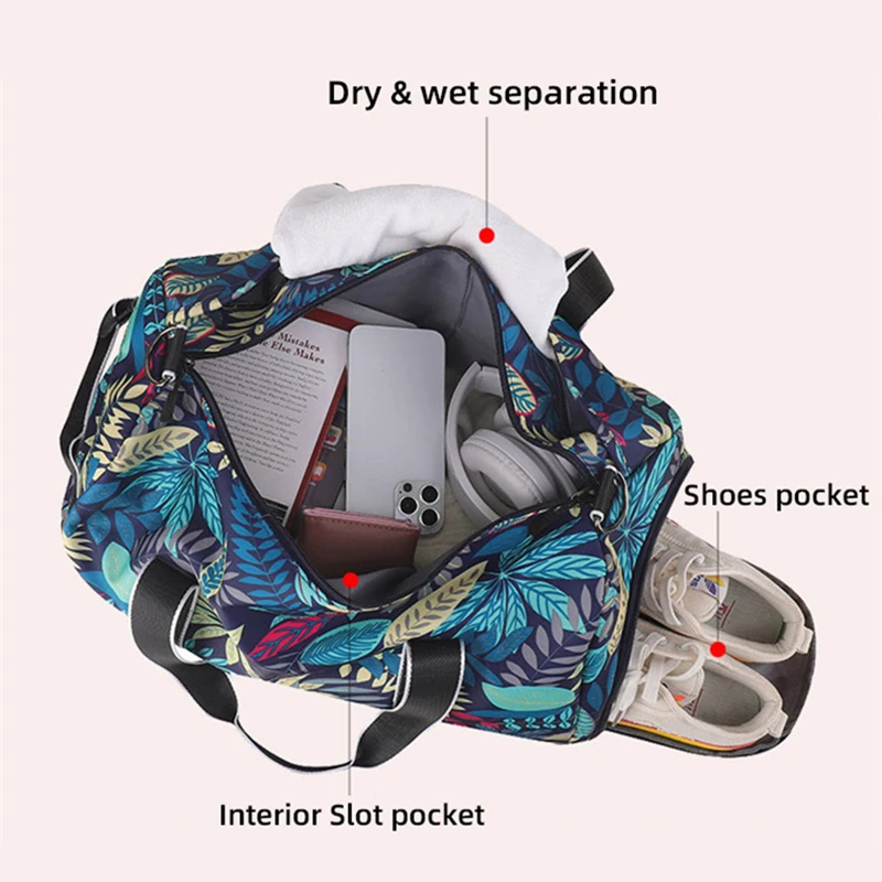 Sports Yoga Bag Fitness Pack Large Capacity Single Shoulder Bag Dry Wet Separation Travel Bags Short Business Portable Handbag