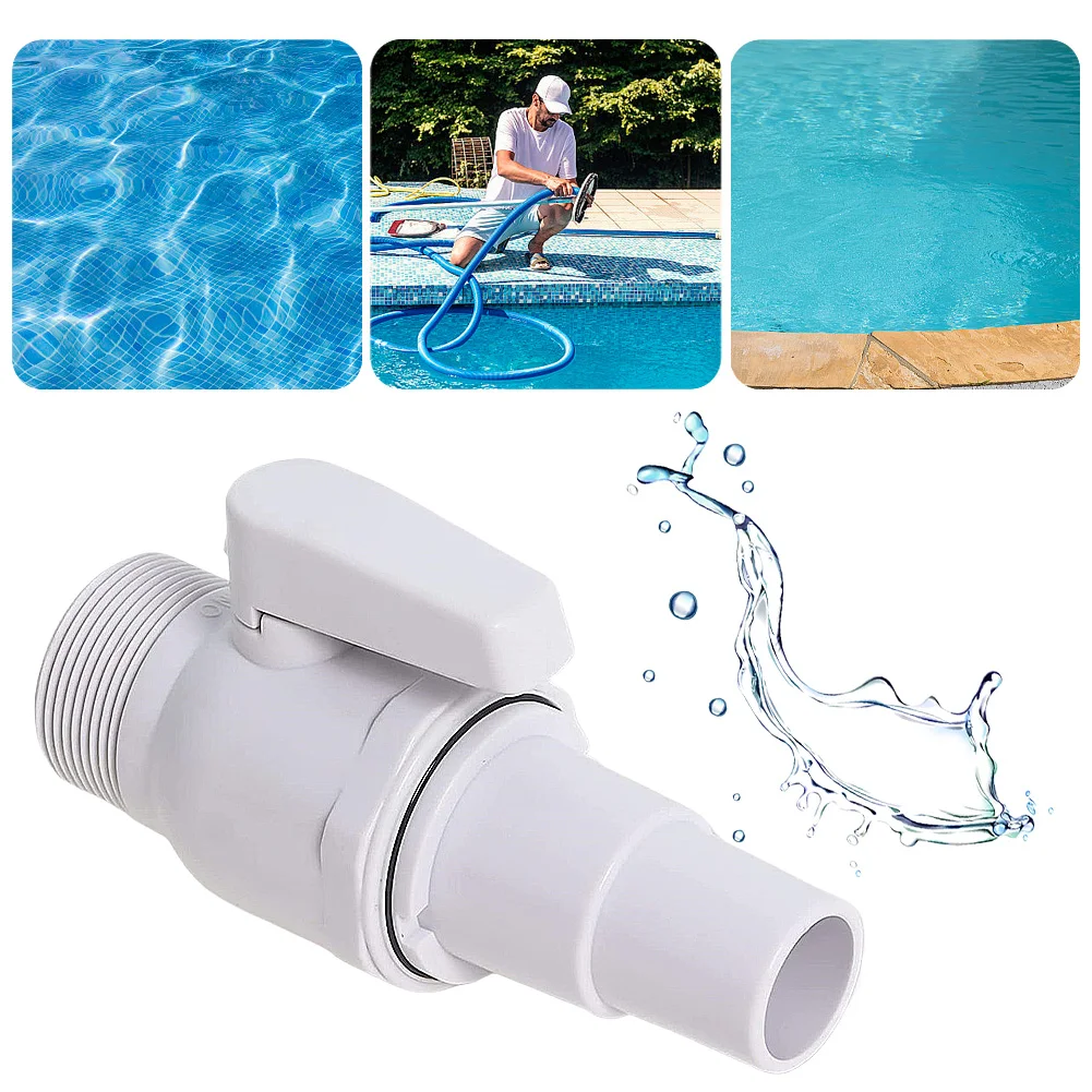 

2-Way Ball Valve Bidirectional Ball Valve Maximum 50 PSI Pressure Rating Pool Filter Stop Connector for Swimming Pools