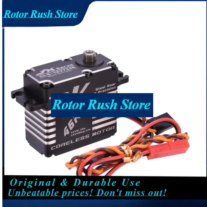 RoRuS1pcs For JX 46KG CLS-12V7346 12V 180 Degrees HV High Precision Steel Gear Coreless Digital Servo Aluminium Shell For Car Ro