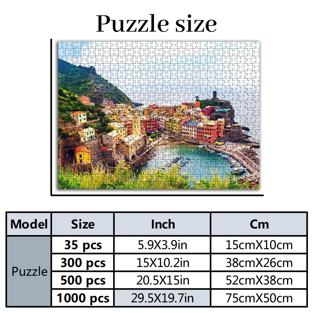35/300/500/1000pcs Personalized Custom Photo Puzzle Scenery Photo Funny Adult Leisure Toys Gift