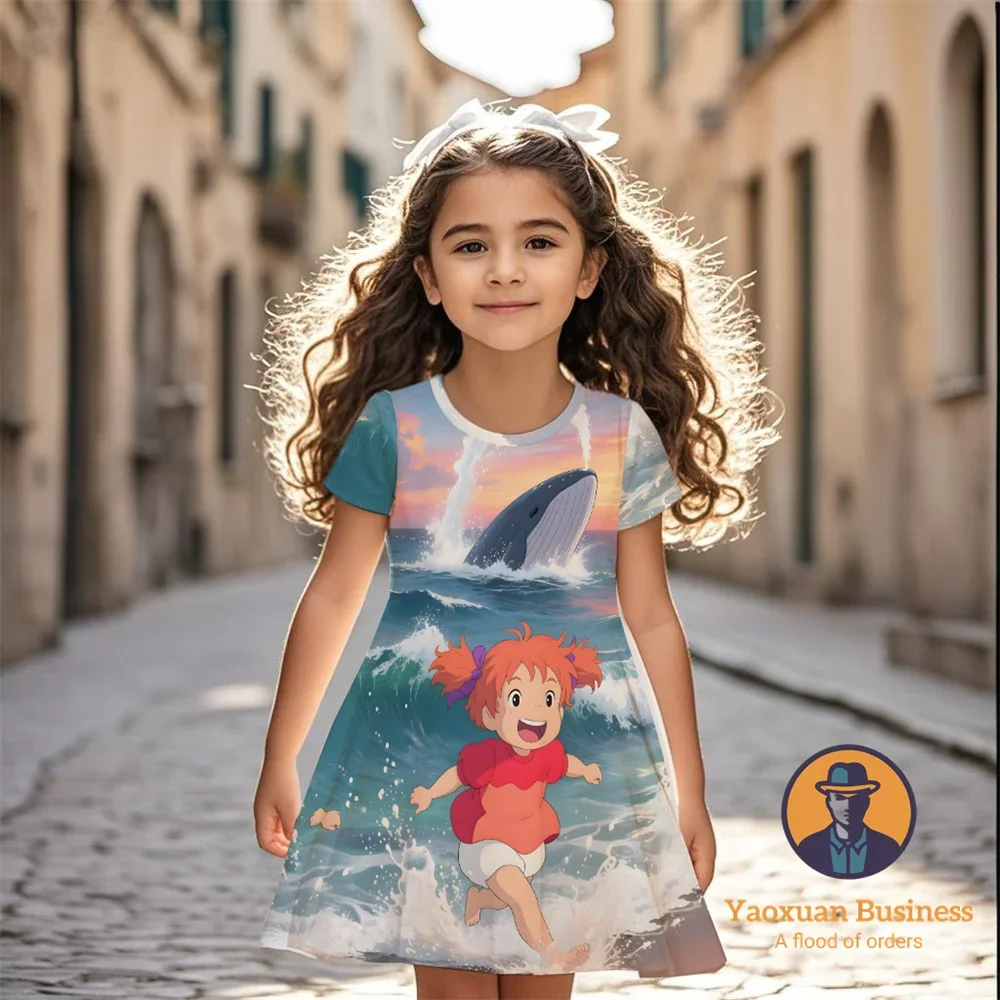 

Trendy 2025 Ponyo Girls Children 3D Printed Dress Cute Pretty Cool Summer Stylish​