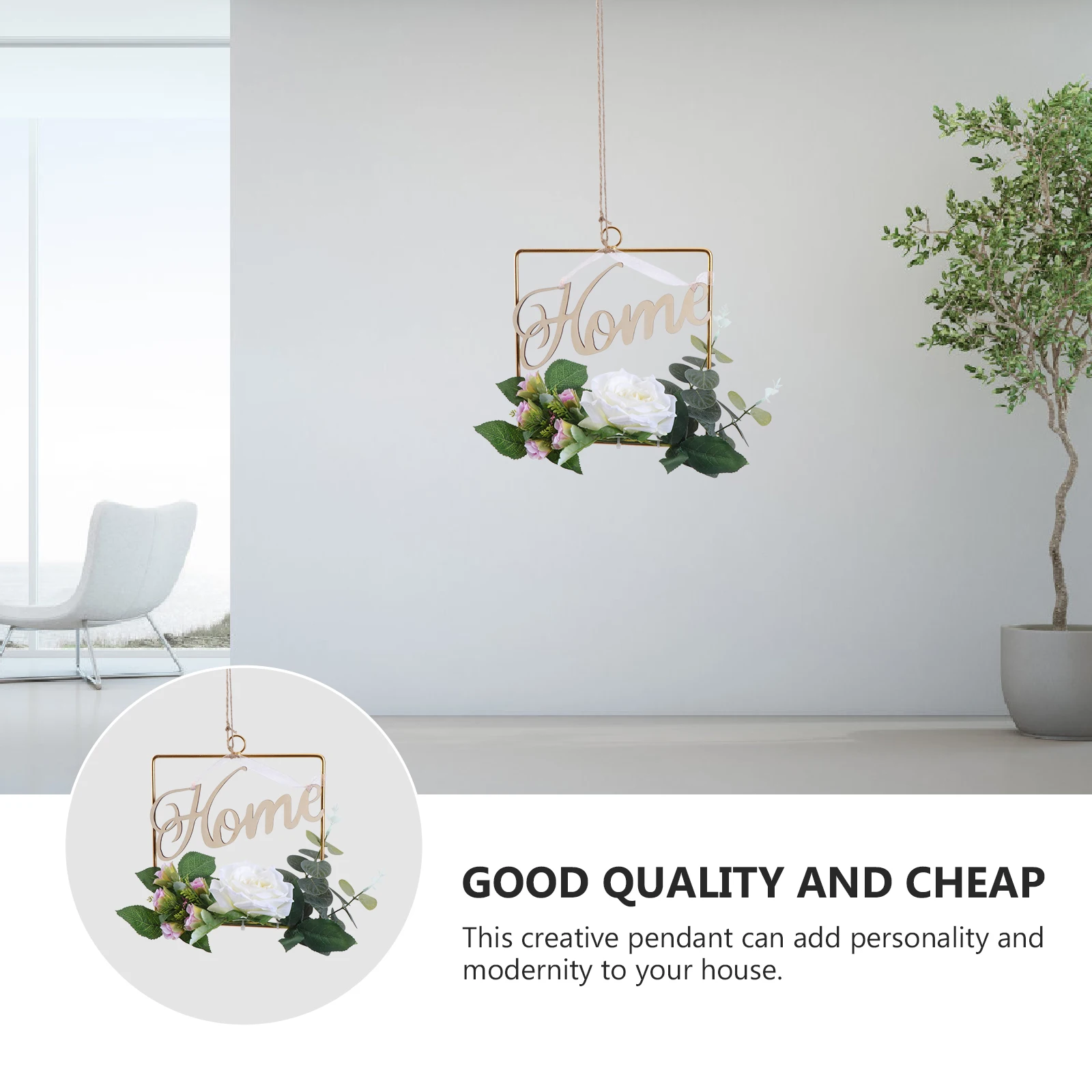 

Hanging Flowers Garland Metal Wall-mounted Simulated Artificial Household Adornment Faux