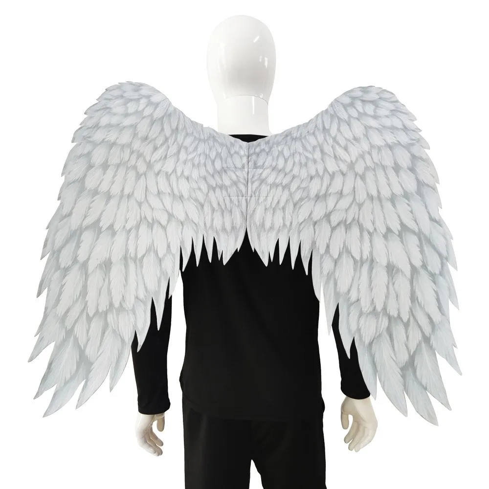 Foldable Non-woven Printed Black and White Devil and Archangel Wings