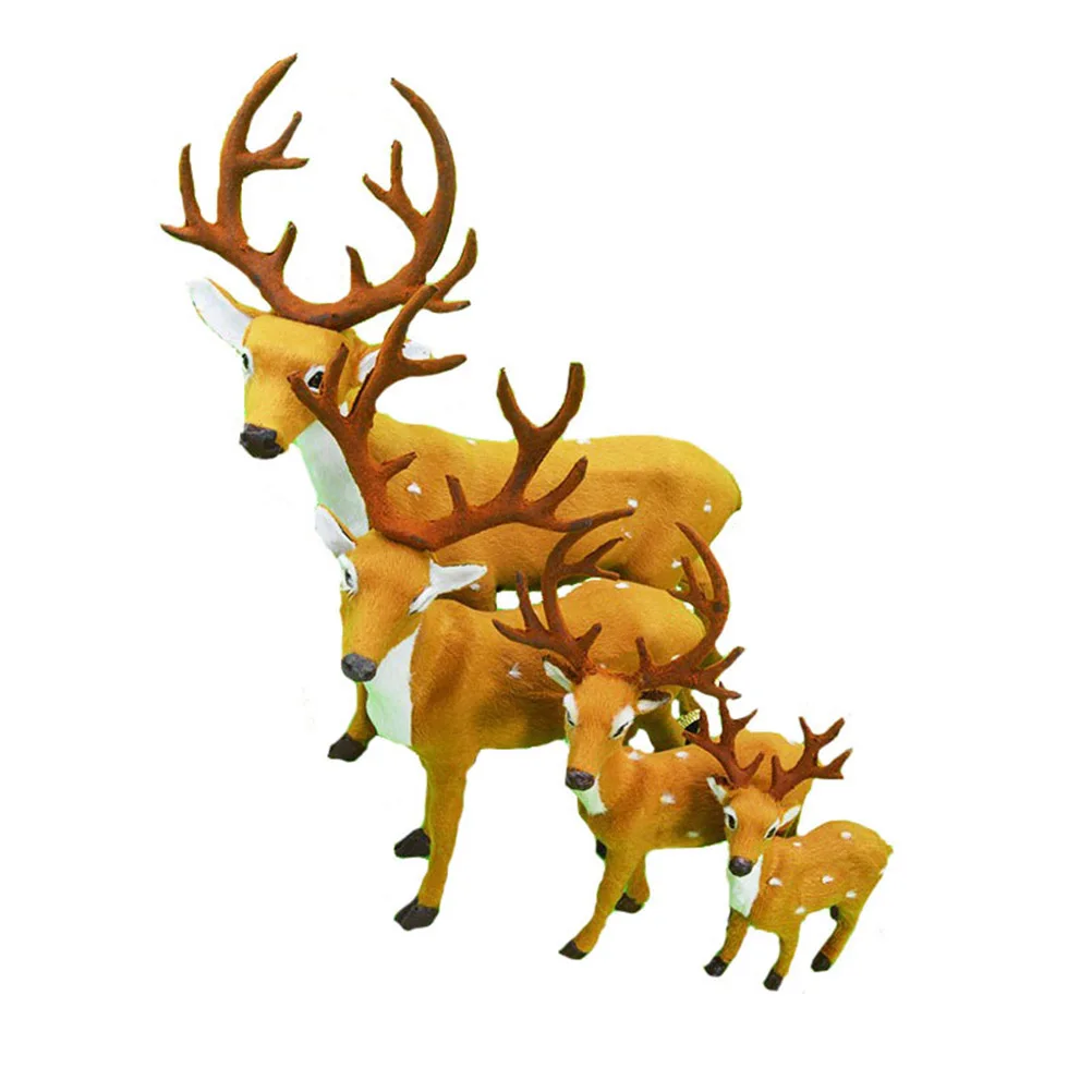 

3D Simulation Deer Desktop Ornament Xmas Home Holiday Decor Reindeer Tabletop Fireplace Sofa Bedroom Living Room Cafe Decoration