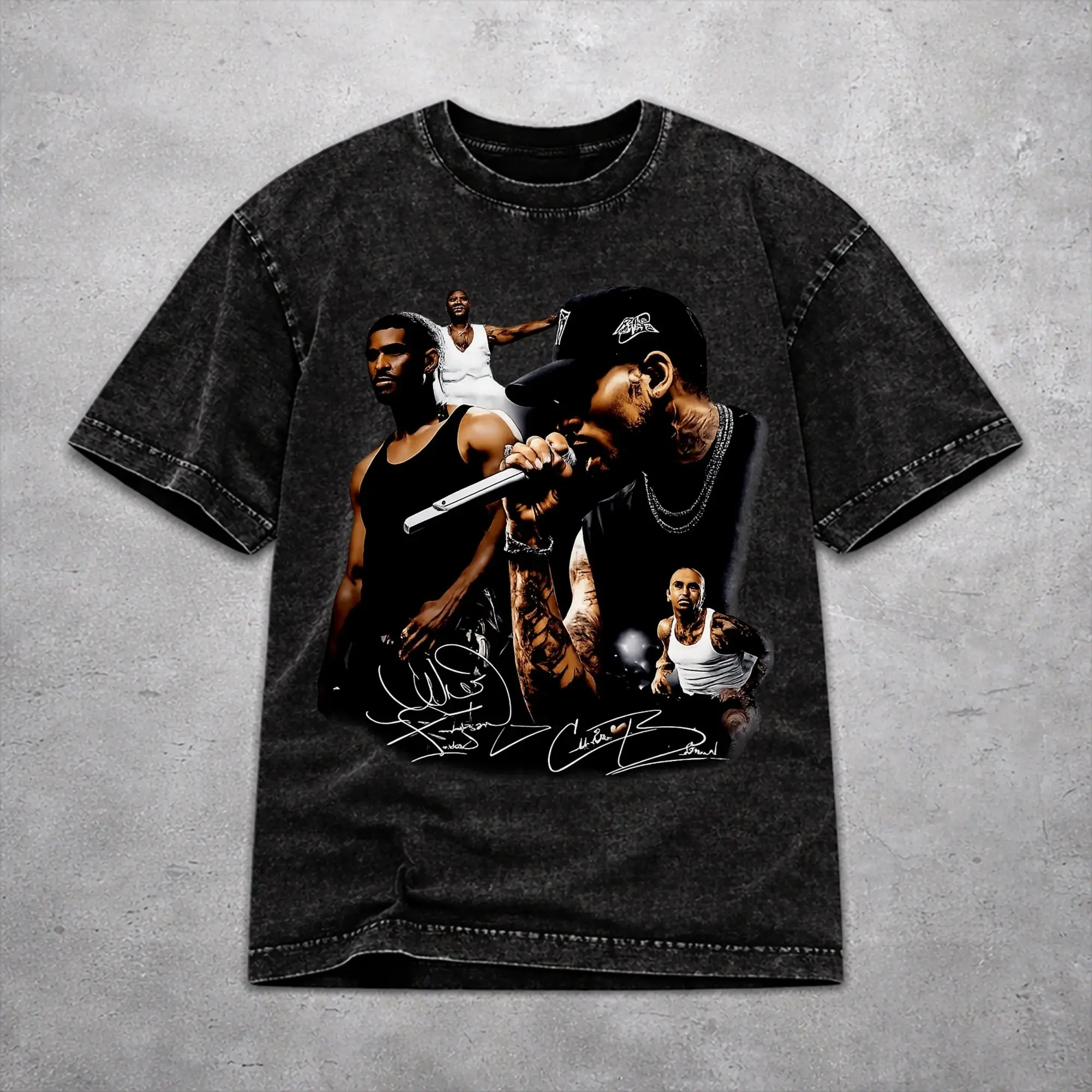 Chris Brown Usher R&B Tour 2026 T Shirt Vintage Washed Style For Men Women 100% Cotton T-Shirts Tee Tops