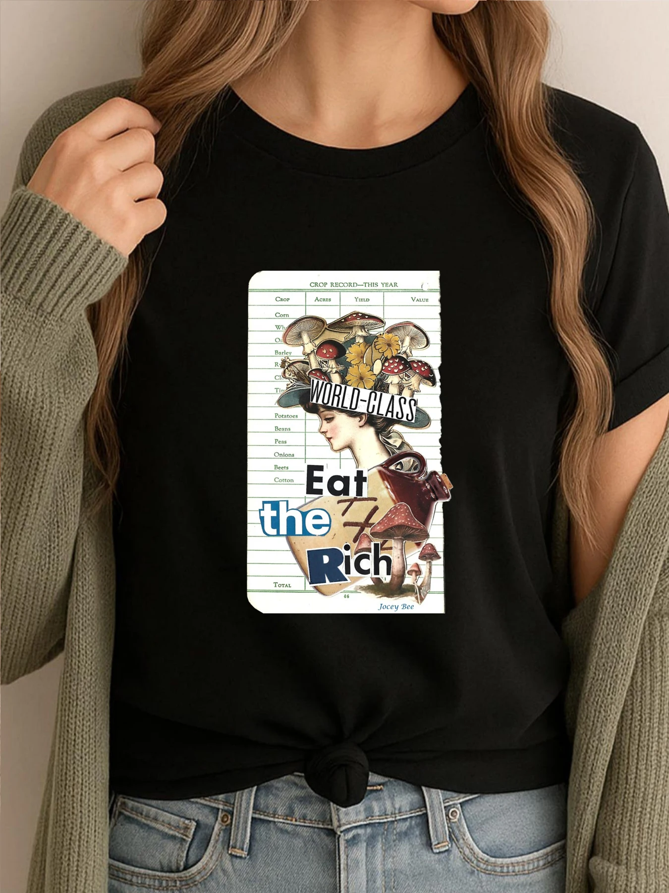 Eat The Rich Übergroßes T-Shirt für Herren, Sommer-T-Shirt, Illustration, Grafik-T-Shirts, bequeme bedruckte Herrenkleidung